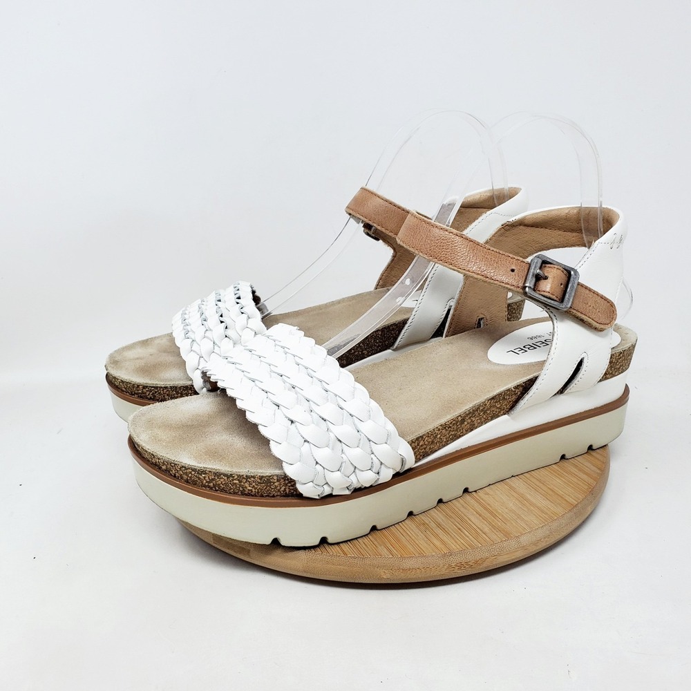 Josef Seibel Clea 16 Sandals Womens 41 White Leather Platform Straps Chunky Shoe - Picture 5 of 13
